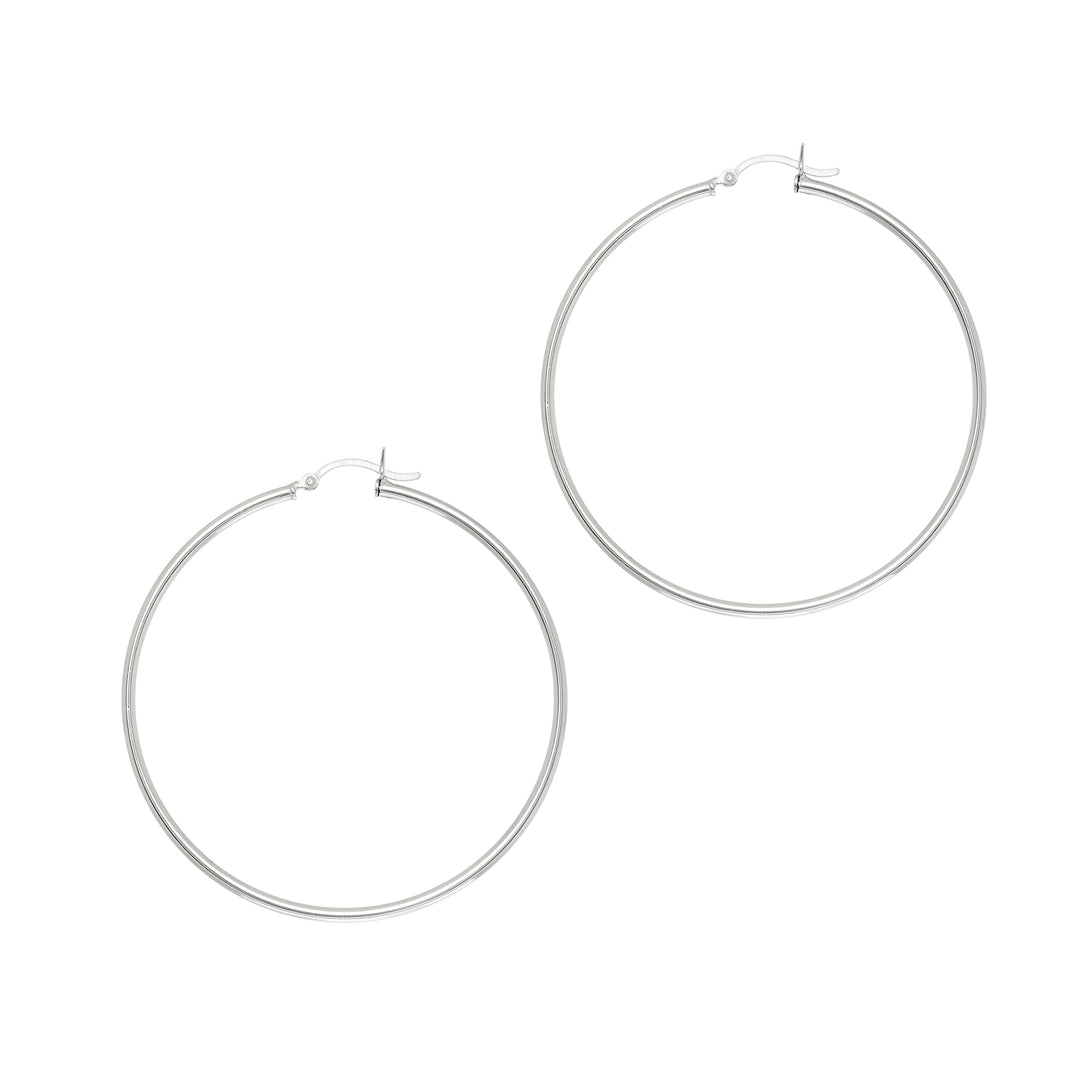 Silver 2x50mm Hoop Earring Earrings