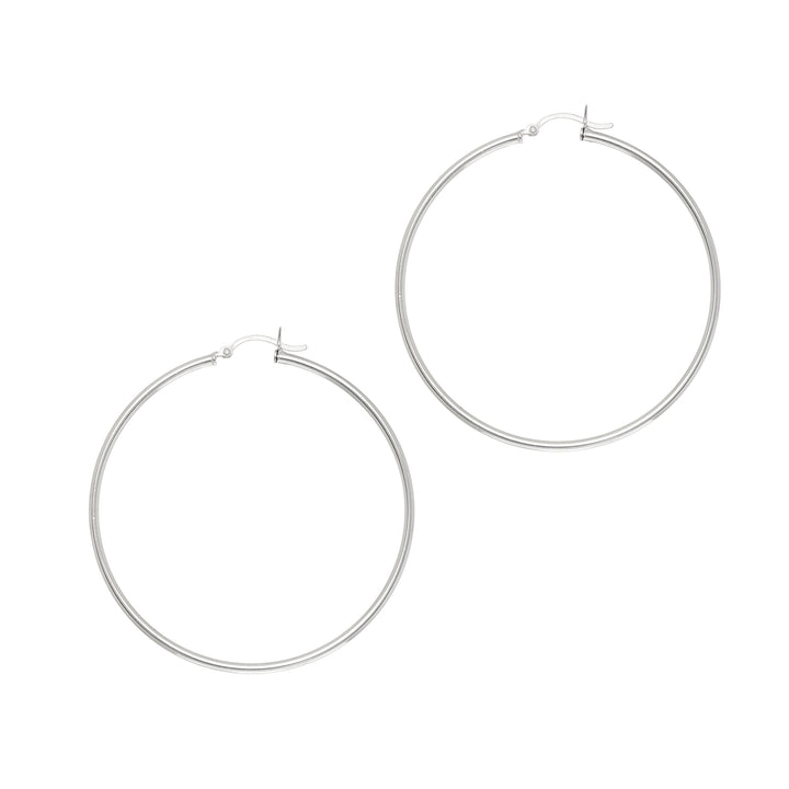 Silver 2x50mm Hoop Earring Earrings