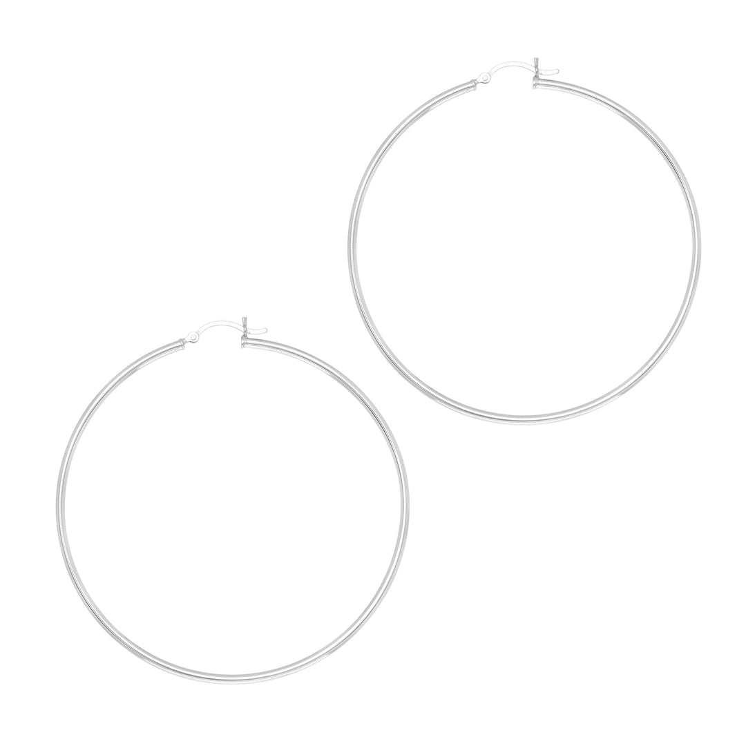 Silver 2x60mm Hoop Earring Earrings