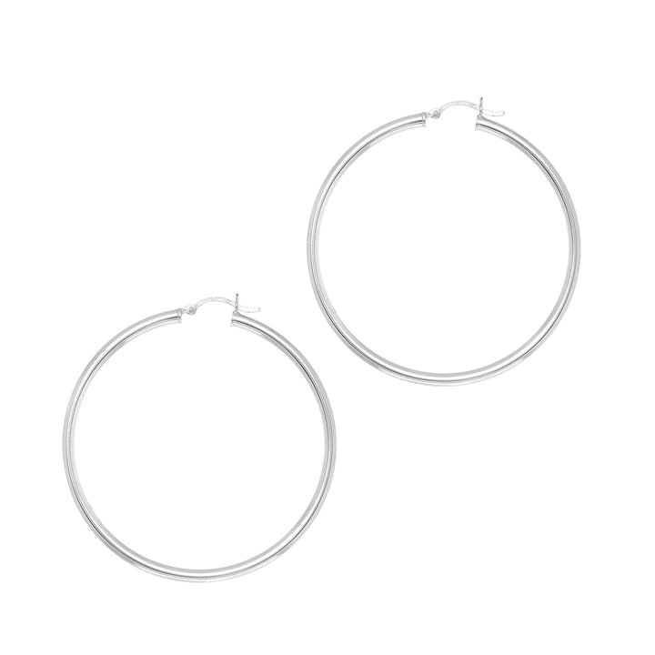 Silver 3x50mm Hoop Earring Earrings