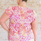 A Matter of Time Flutter Sleeve Top in Multi Tops