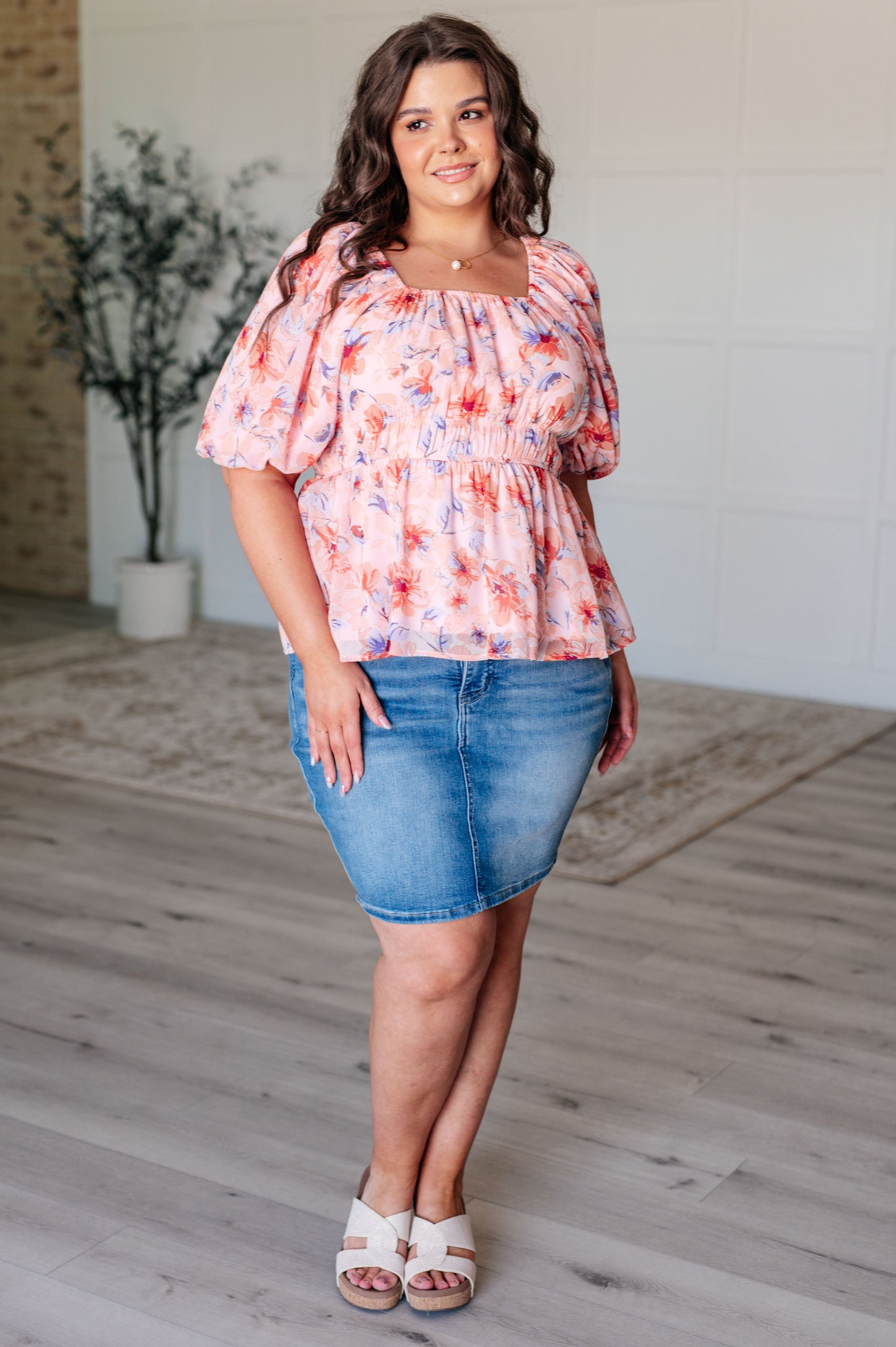 A Powerful Force Square Neck Balloon Sleeve Blouse Tops