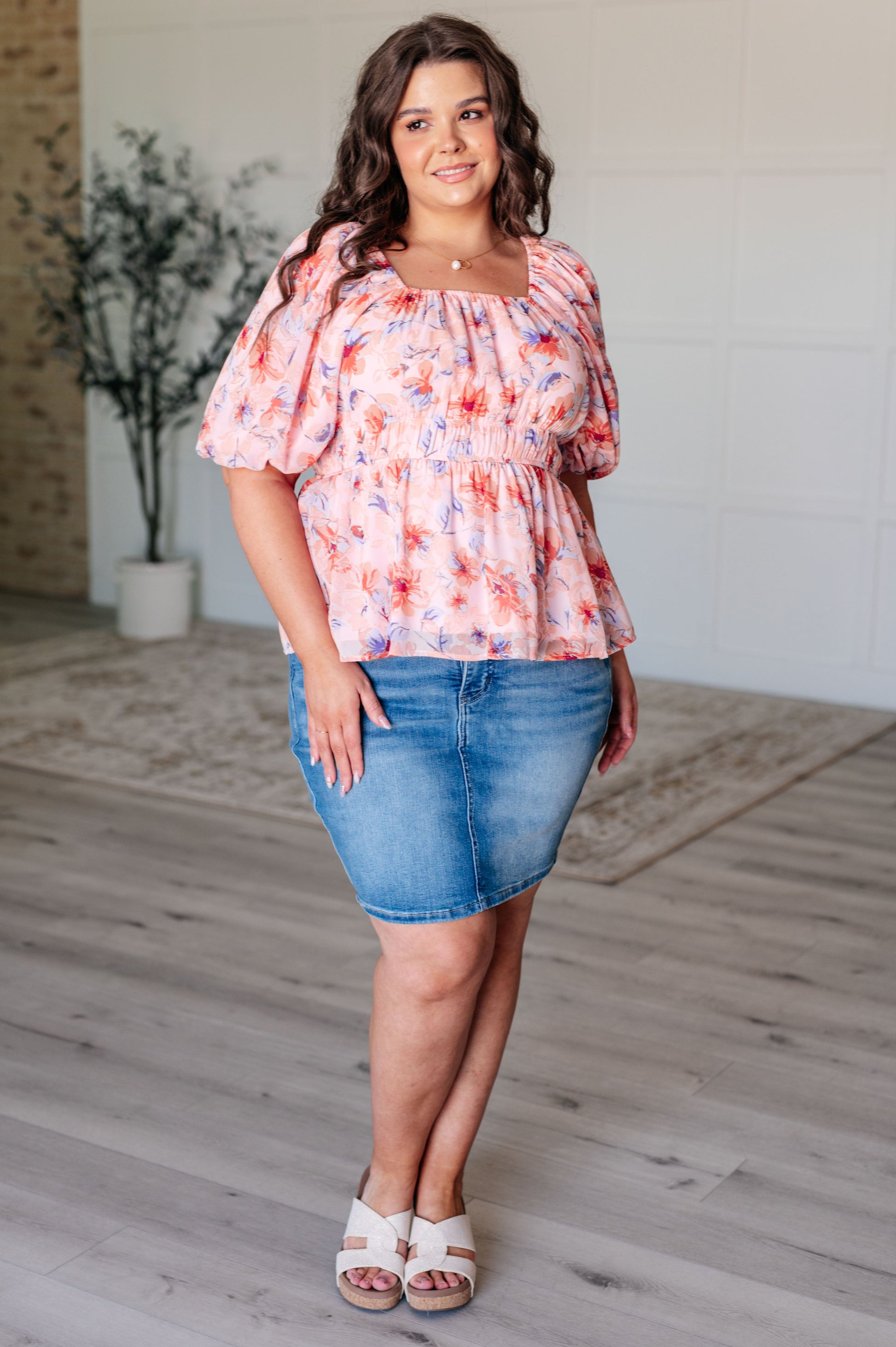 A Powerful Force Square Neck Balloon Sleeve Blouse Tops