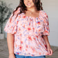 A Powerful Force Square Neck Balloon Sleeve Blouse Tops