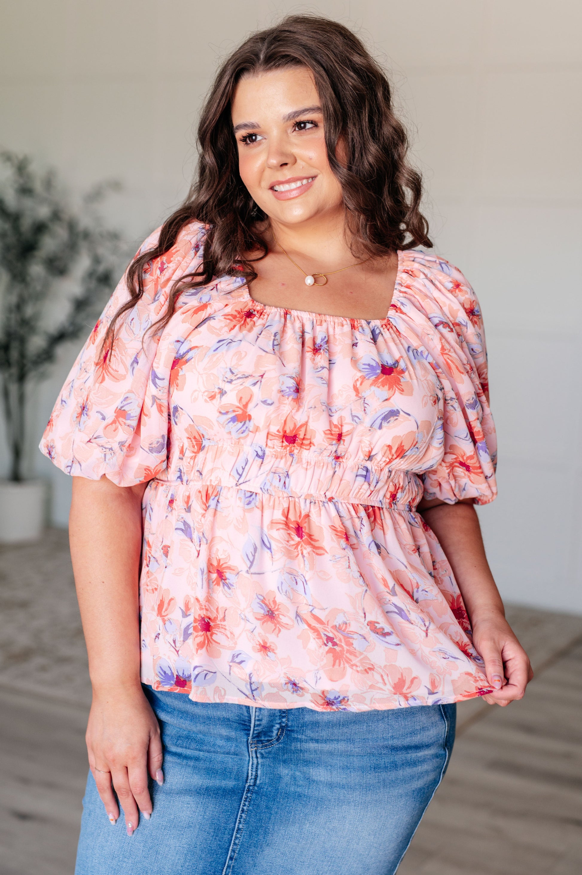A Powerful Force Square Neck Balloon Sleeve Blouse Tops