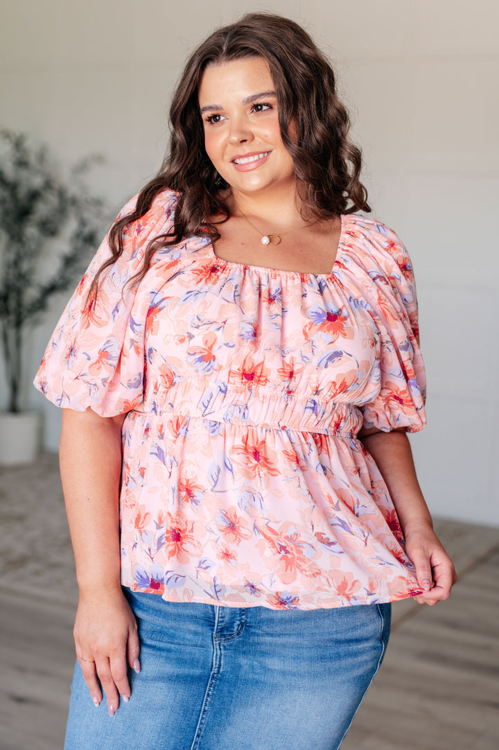 A Powerful Force Square Neck Balloon Sleeve Blouse Tops
