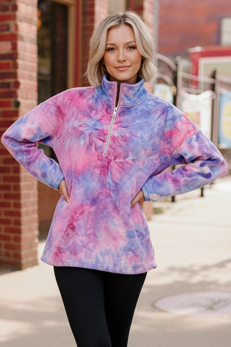 Pastel Skies Fleece Pullover | Daverri Fashions