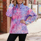 Cozy Pastel Skies Fleece Pullover in pink purple tie-dye