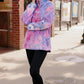 Cozy Pastel Skies Fleece Pullover in vibrant pink purple blue tie-dye