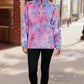 Cozy Pastel Skies Fleece Pullover in pink purple tie-dye