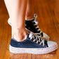 Get Their Attention Black Studded Canvas Sneakers - DAVERRI FASHIONS