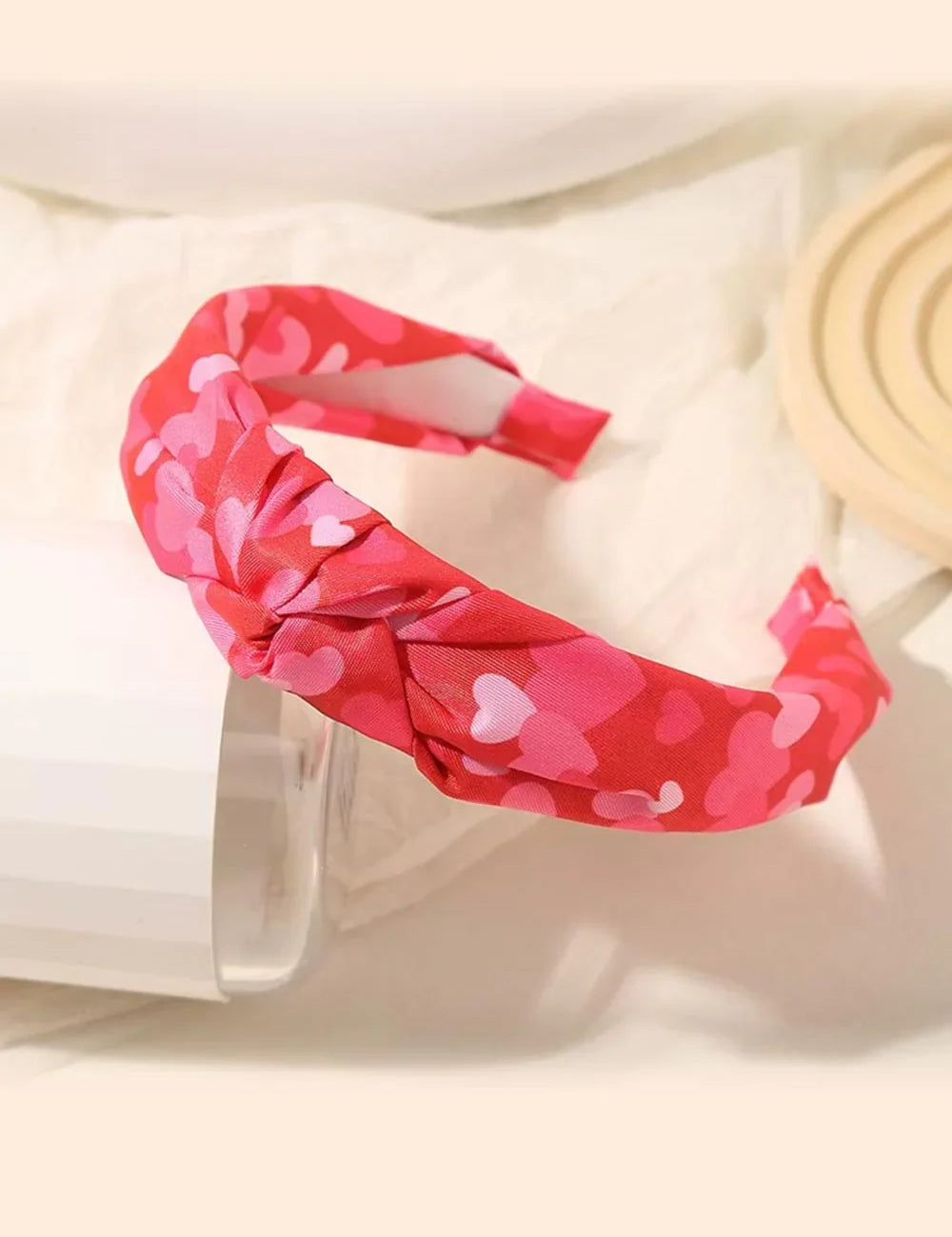 Red & Pink Valentine's Top Knot Headband | Daverri Fashions