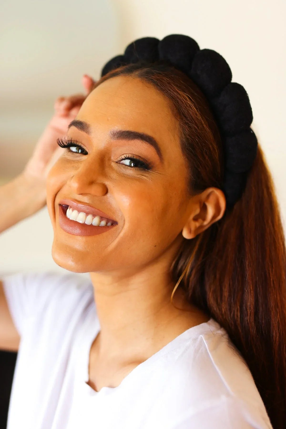 Black Terry Cloth Skincare Headband | Daverri Fashions