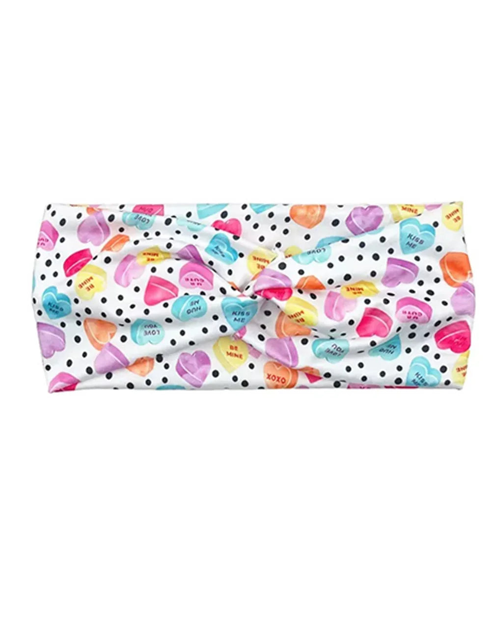 Multicolor Polka Dot & Heart Candy Twist Headband | accessor Daverri Fashions