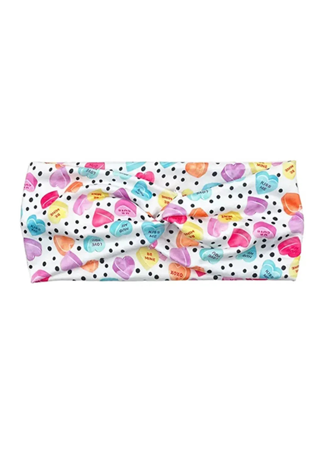 Multicolor Polka Dot & Heart Candy Twist Headband - DAVERRI FASHIONS