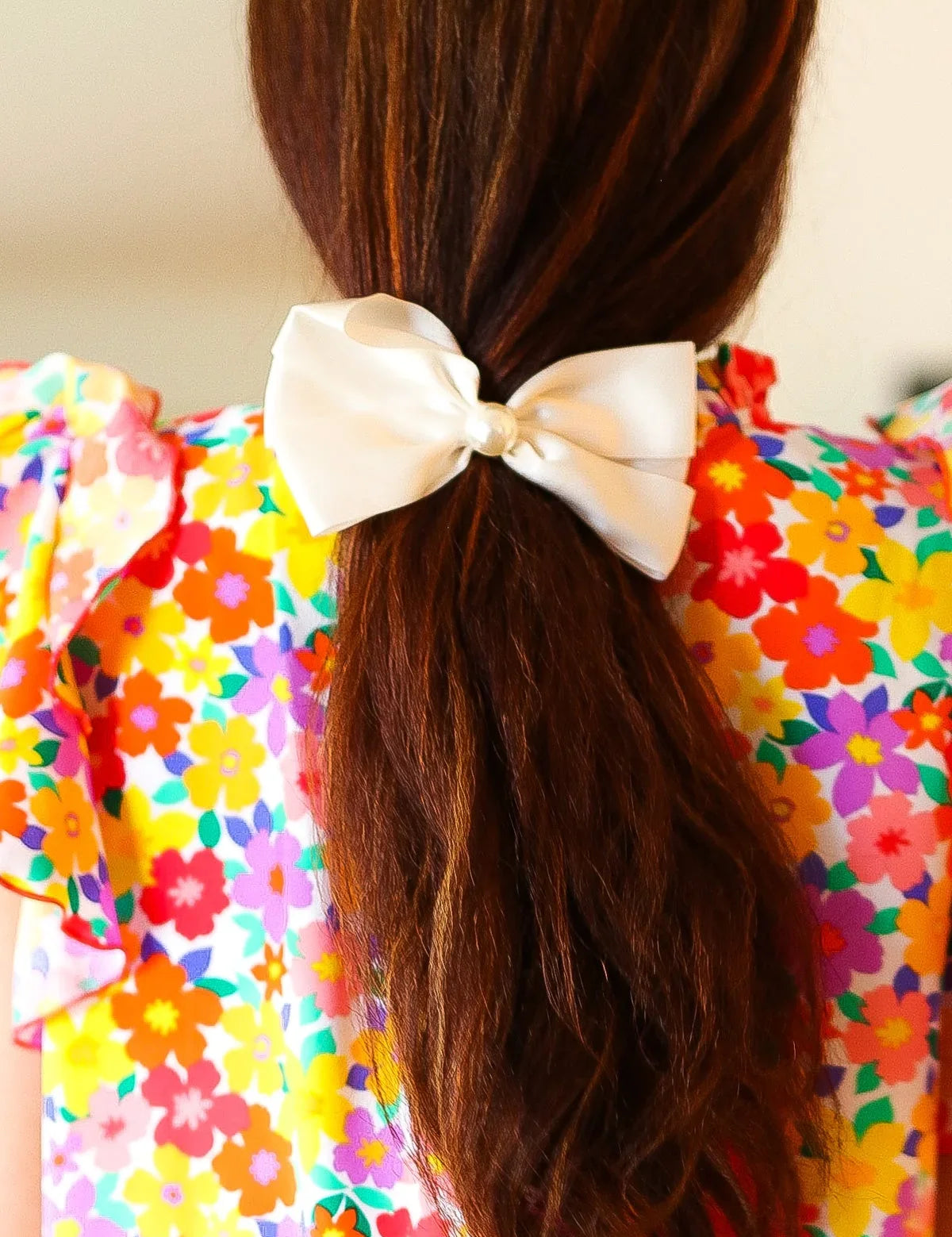 Ivory Satin Pearl Detail Coquette Bow | 2024 Blow-Out Sale Daverri Fashions