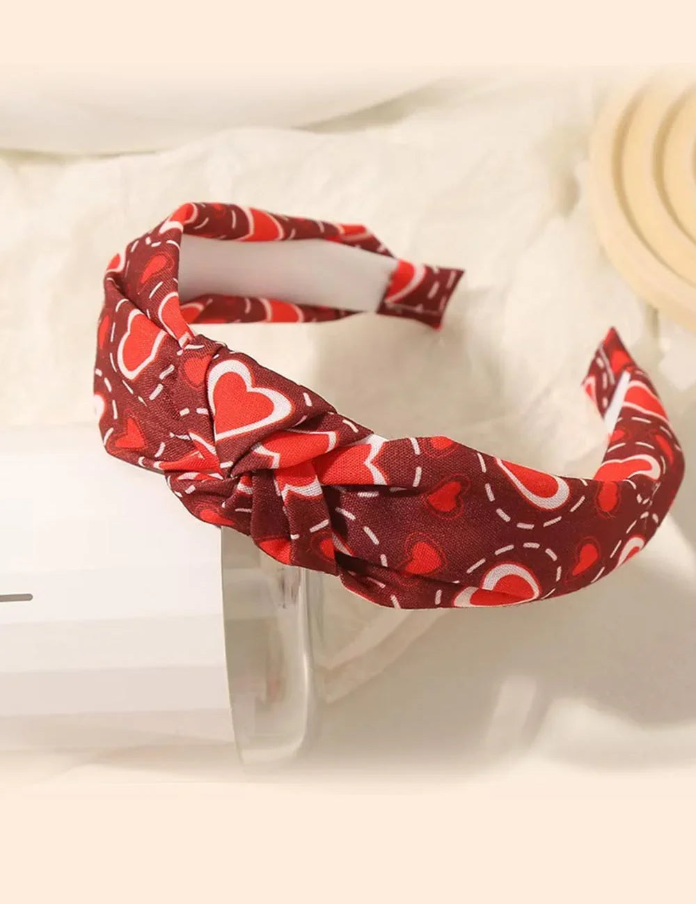 Chocolate & Red Valentine's Top Knot Headband | Daverri Fashions