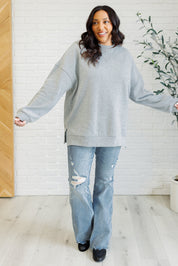 Crew Neck Relaxed Knit Pullover Tops