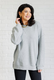 Crew Neck Relaxed Knit Pullover Tops