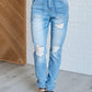 Judy Blue High Rise Patch Pocket Distressed Boyfriend Jeans Jeans