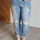 Judy Blue High Rise Patch Pocket Distressed Boyfriend Jeans Jeans