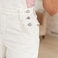 Anna High Rise Garment Dyed Cutoff Shortalls in Ecru Shortalls