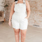 Anna High Rise Garment Dyed Cutoff Shortalls in Ecru Shortalls