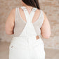 Anna High Rise Garment Dyed Cutoff Shortalls in Ecru Shortalls