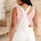 Anna High Rise Garment Dyed Cutoff Shortalls in Ecru Shortalls