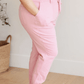 High Rise Pink Denim Joggers Denim Joggers