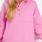 Half Snap Loose Fit Hooded Pullover Sweatshirts