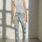 Insane Gene High Rise Star Print Cropped Girlfriend Jeans - DAVERRI FASHIONS