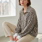 Leopard Print Quarter-Zip Sweatshirt - DAVERRI FASHIONS