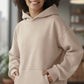 Kangaroo Pocket Long Sleeve Hoodie - DAVERRI FASHIONS