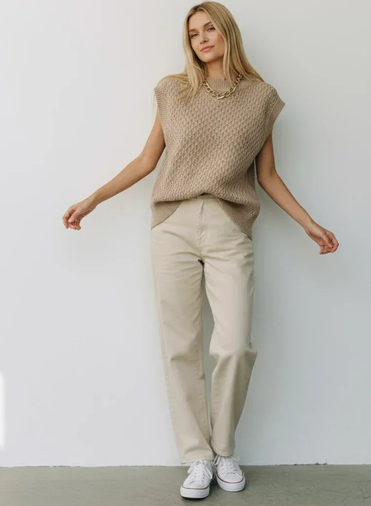 Knit Sweater Vest - DAVERRI FASHIONS