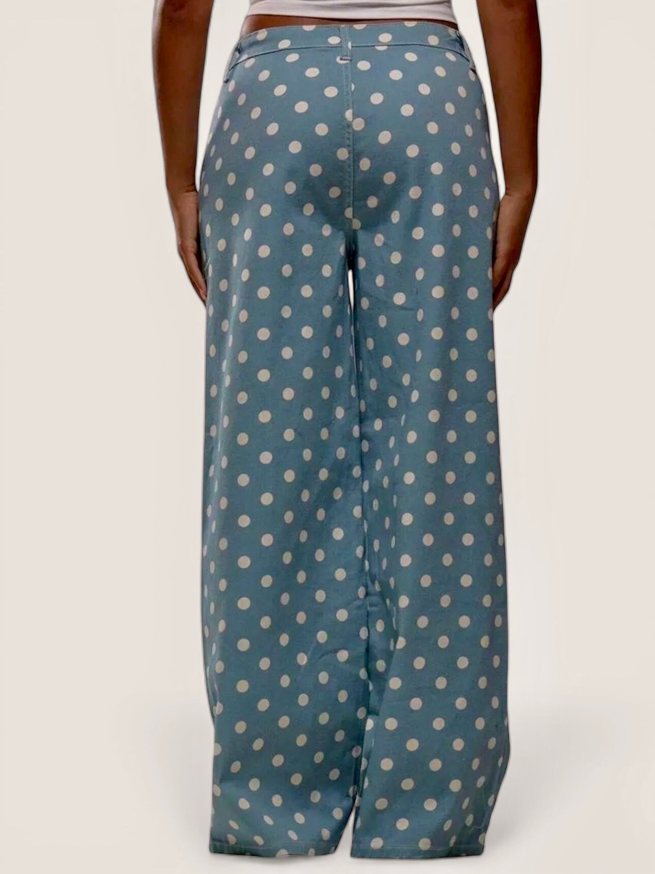 Daverri Polka Dot Wide Leg Jeans
