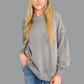 Stepped Hem Pullover in Sleet