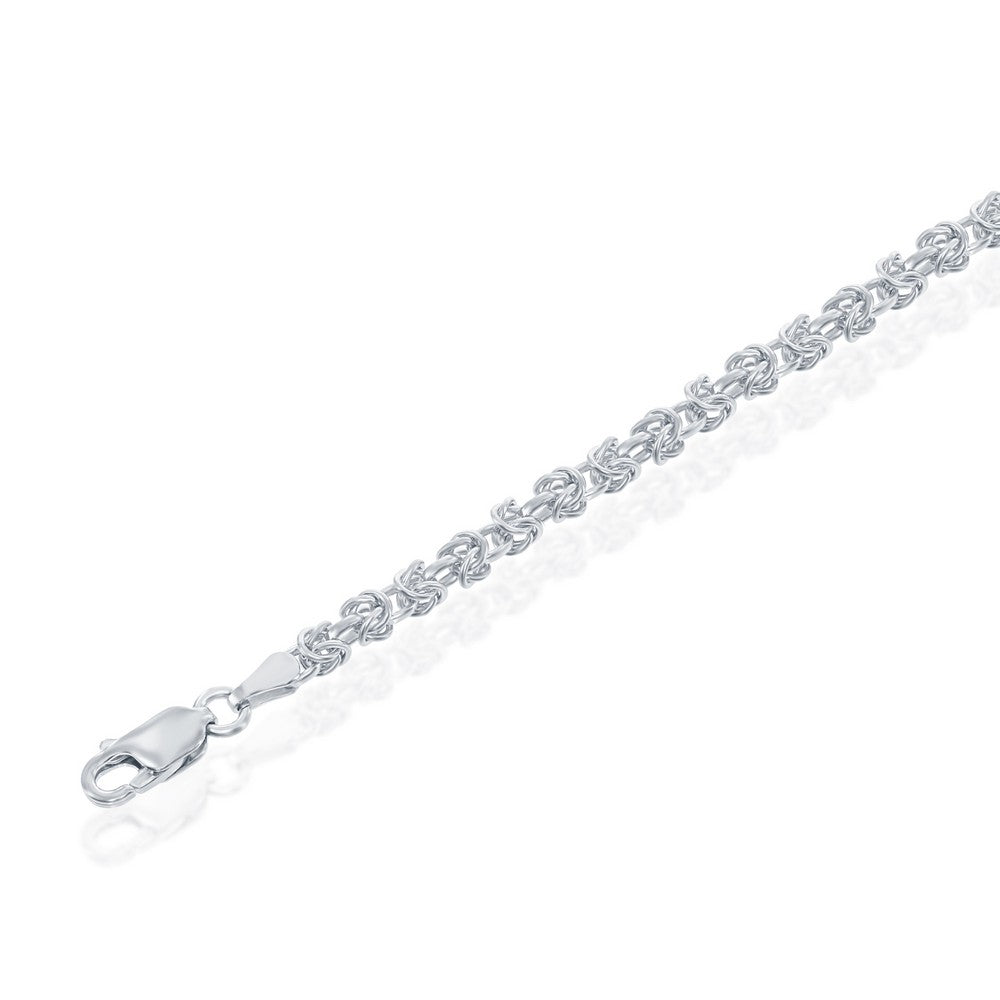 Sterling Silver 3MM Open Byzantine - Rhodium Plated Chains