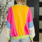 Dolman Sleeve Color Block Pullover Tops