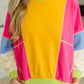 Dolman Sleeve Color Block Pullover Tops