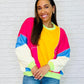 Dolman Sleeve Color Block Pullover Tops