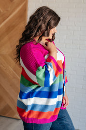 Bold Flirt Striped Button Down Cardigan Cardigans