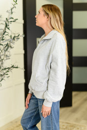 Bonbon Delight Half Zip Pullover in Grey | Womens Daverri Fashions