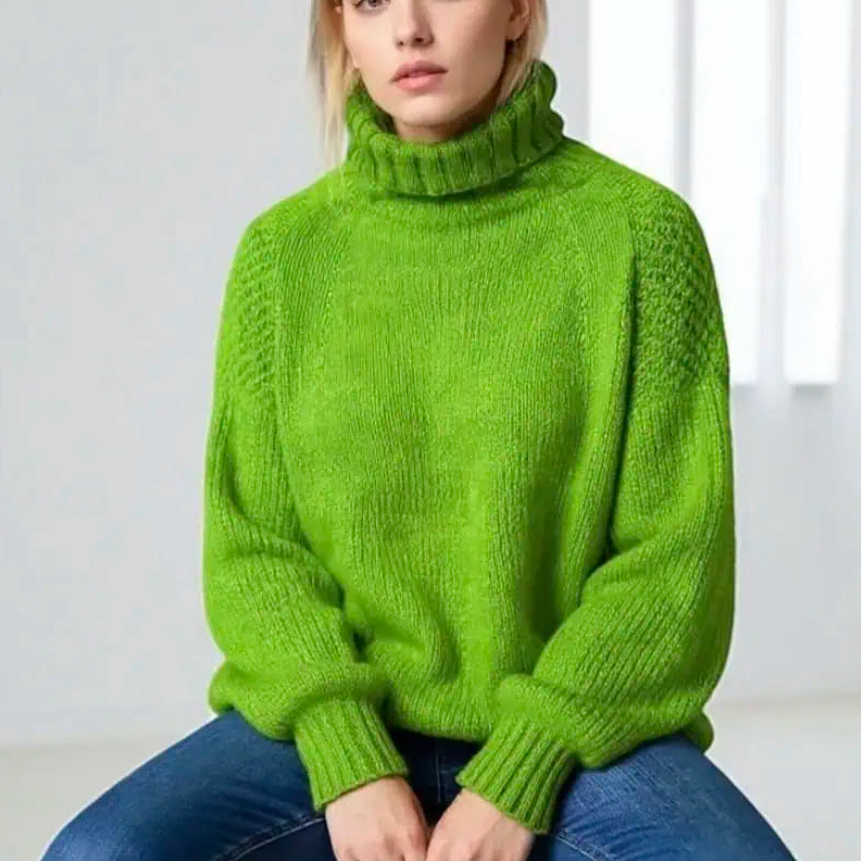 Loose Fit Mock Turtleneck Sweater | Sweaters Daverri Fashions