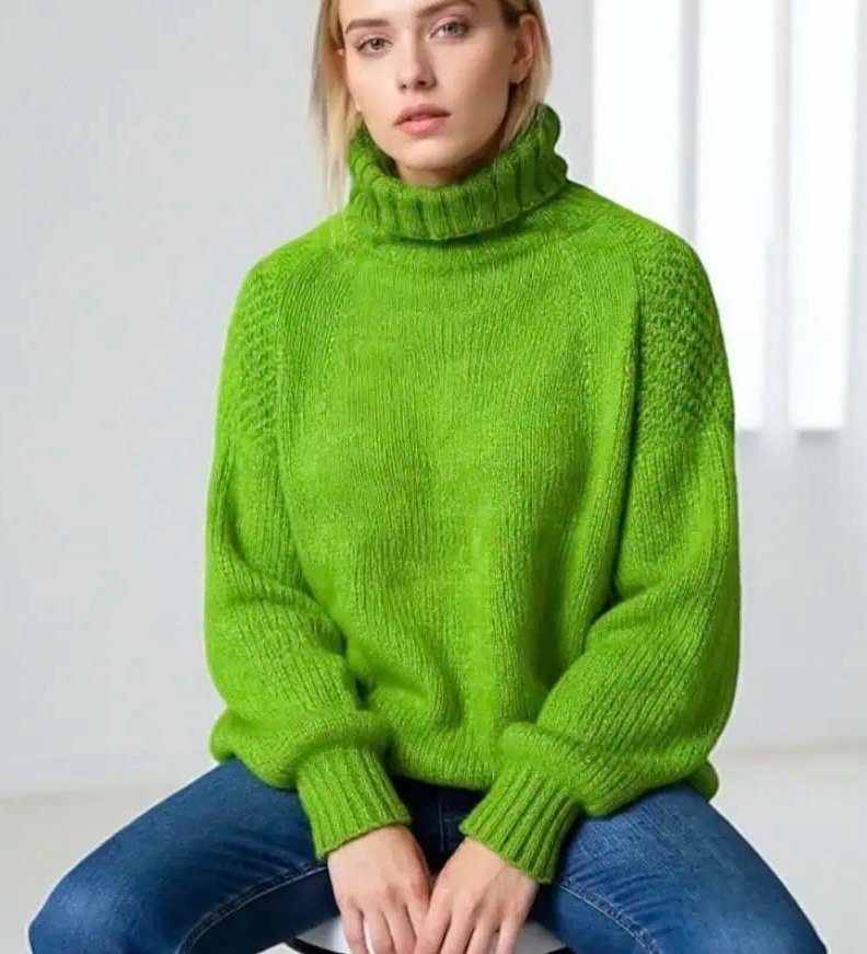 Loose Fit Mock Turtleneck Sweater | Sweaters Daverri Fashions
