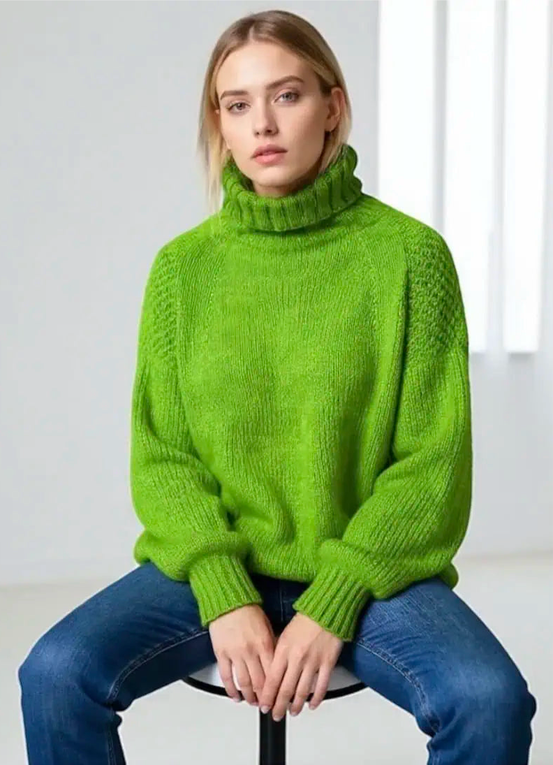 Loose Fit Mock Turtleneck Sweater | Sweaters Daverri Fashions