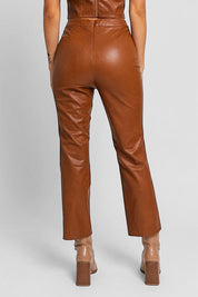 Le Lis Vegan Leather Straight Pants Bottoms