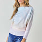 Davi & Dani Tie Dye Knit Boatneck Elastic Hem Top - DAVERRI FASHIONS