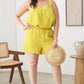 Plus Size Textured Top Elastic Waist Short Sets Short Sets