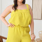 Plus Size Textured Top Elastic Waist Short Sets Short Sets